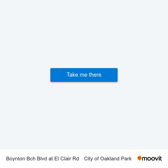 Boynton Bch Blvd at El Clair Rd to City of Oakland Park map