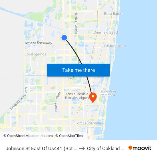 Johnson St East Of Us441 (Bct Stop) to City of Oakland Park map