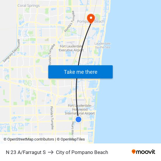 N 23 A/FARRAGUT S to City of Pompano Beach map