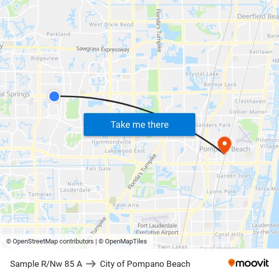 Sample R/Nw 85 A to City of Pompano Beach map