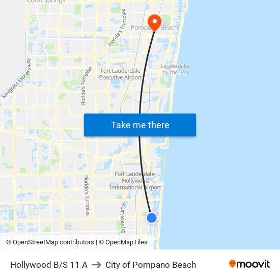 Hollywood B/S 11 A to City of Pompano Beach map