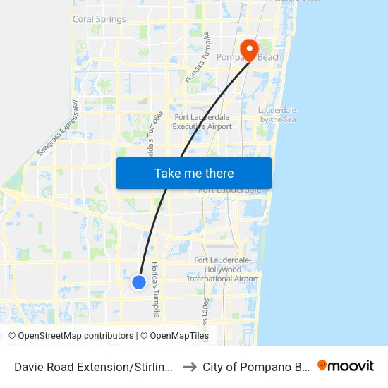 Davie Road Extension/Stirling Road to City of Pompano Beach map