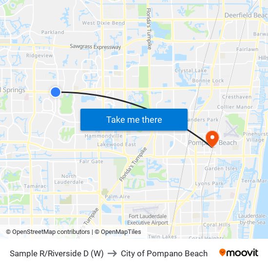 SAMPLE R/RIVERSIDE D (W) to City of Pompano Beach map