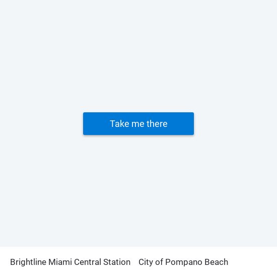 Brightline Miami Central Station to City of Pompano Beach map