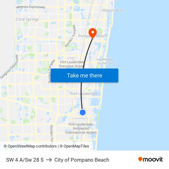 SW 4 A/Sw 28 S to City of Pompano Beach map