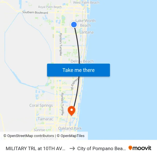 MILITARY TRL at 10TH AVE N to City of Pompano Beach map