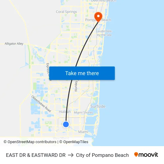 East Dr & Eastward Dr to City of Pompano Beach map