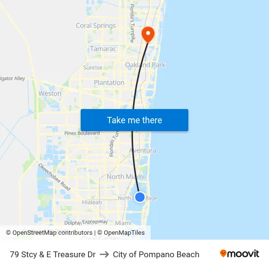 79 Stcy & E Treasure Dr to City of Pompano Beach map