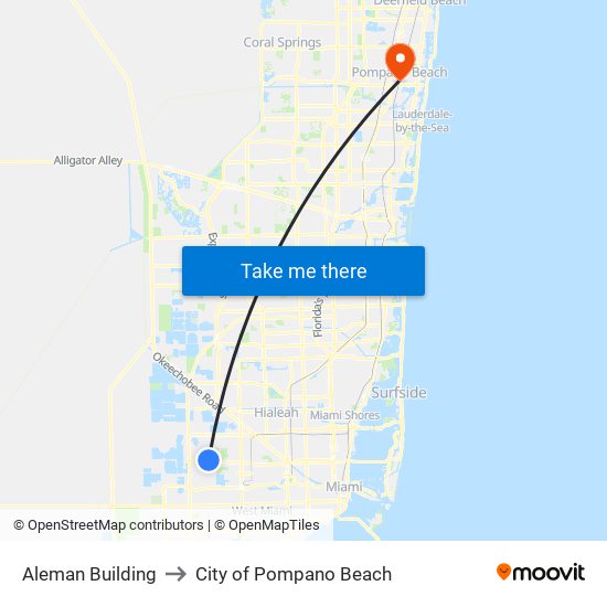 Aleman Building to City of Pompano Beach map