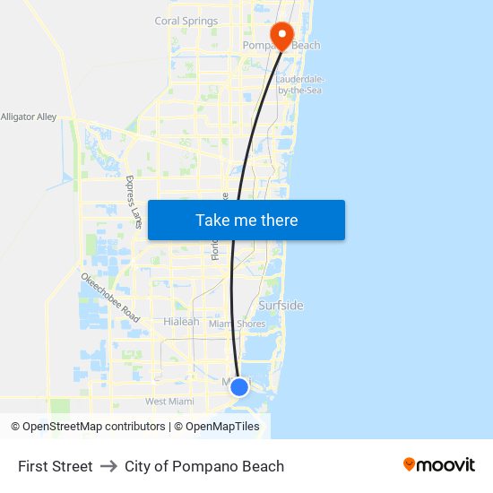 First Street to City of Pompano Beach map