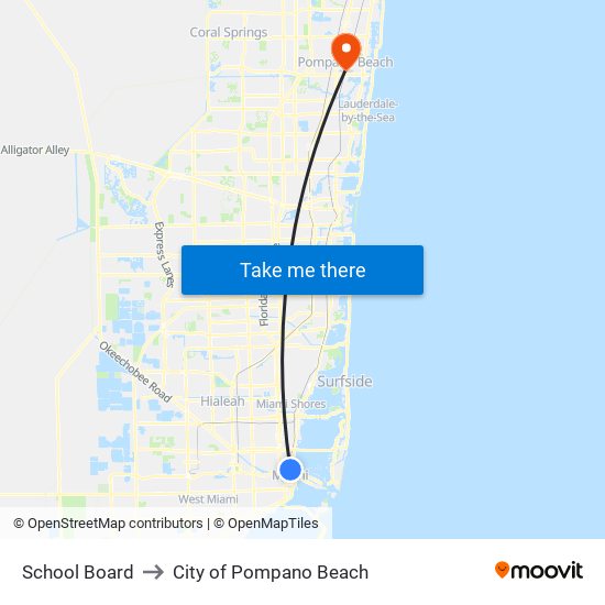 School Board to City of Pompano Beach map