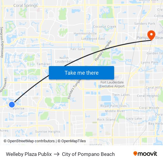 WELLEBY PLAZA PUBLIX to City of Pompano Beach map