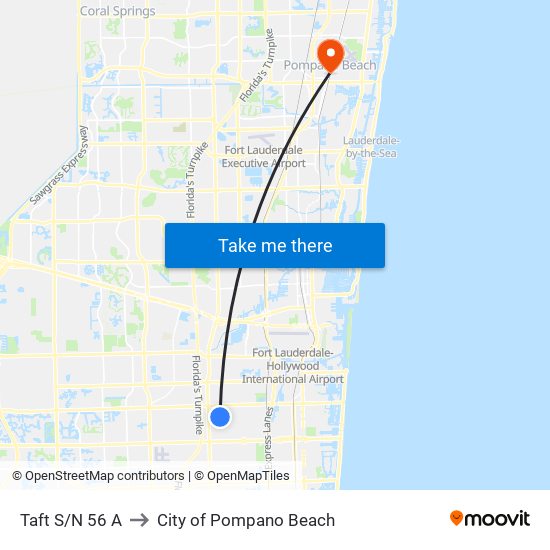 Taft S/N 56 A to City of Pompano Beach map