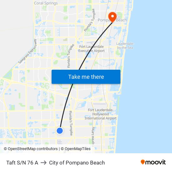 Taft S/N 76 A to City of Pompano Beach map