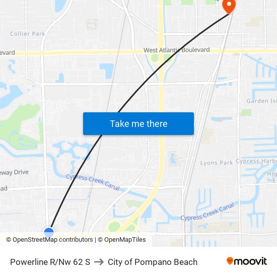 Powerline R/Nw 62 S to City of Pompano Beach map