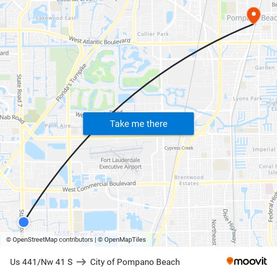 Us 441/Nw 41 S to City of Pompano Beach map