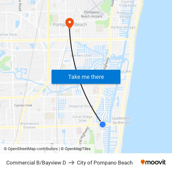 Commercial B/Bayview D to City of Pompano Beach map