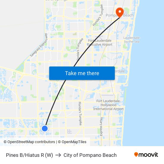 Pines B/Hiatus R (W) to City of Pompano Beach map