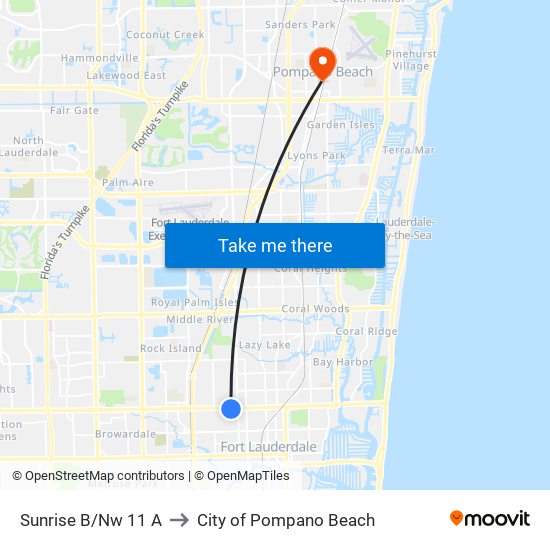 SUNRISE B/NW 11 A to City of Pompano Beach map