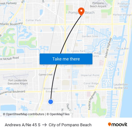 Andrews A/Ne 45 S to City of Pompano Beach map