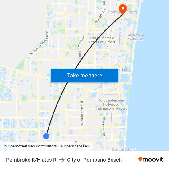 Pembroke R/Hiatus R to City of Pompano Beach map