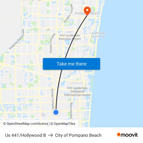 Us 441/Hollywood B to City of Pompano Beach map