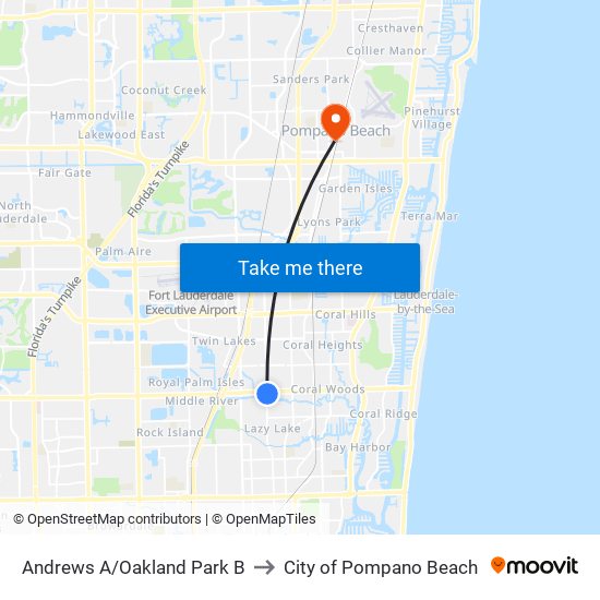Andrews A/Oakland Park B to City of Pompano Beach map