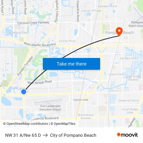 NW 31 A/Nw 65 D to City of Pompano Beach map