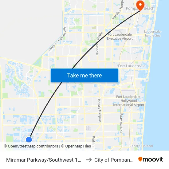 Miramar Parkway/Southwest 172nd Avenue to City of Pompano Beach map