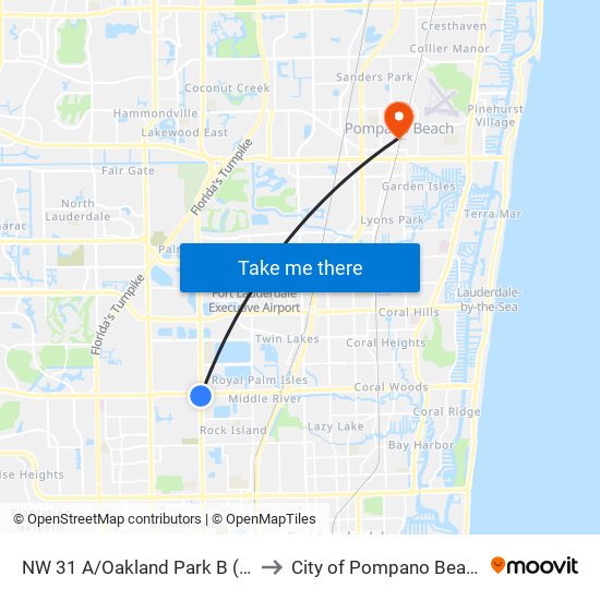 NW 31 A/OAKLAND PARK B (S) to City of Pompano Beach map