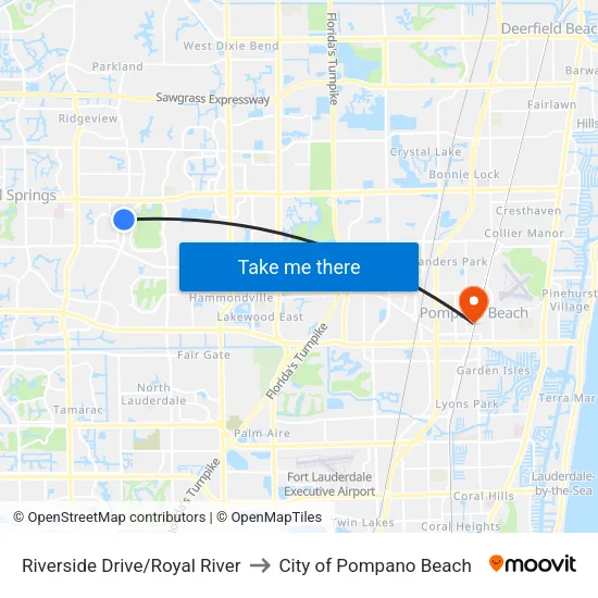 Riverside Drive/Royal River to City of Pompano Beach map