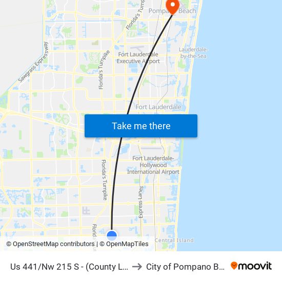 Us 441/Nw 215 S - (County Line R) to City of Pompano Beach map