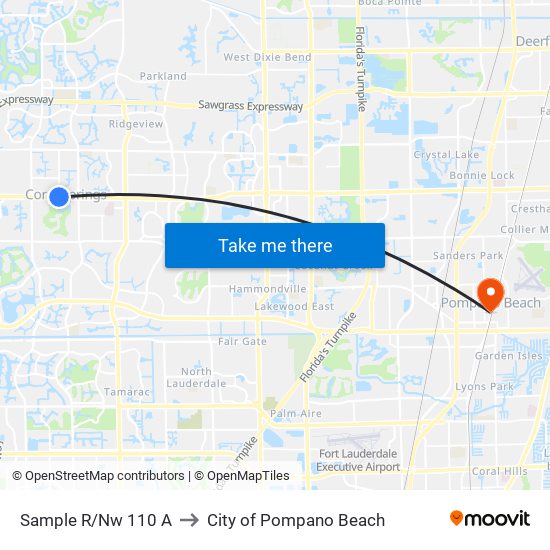 SAMPLE R/NW 110 A to City of Pompano Beach map