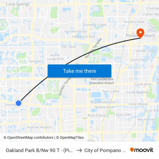 OAKLAND PARK B/NW 90 T - (PINE ISL R) to City of Pompano Beach map