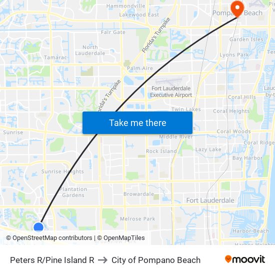 PETERS R/PINE ISLAND R to City of Pompano Beach map