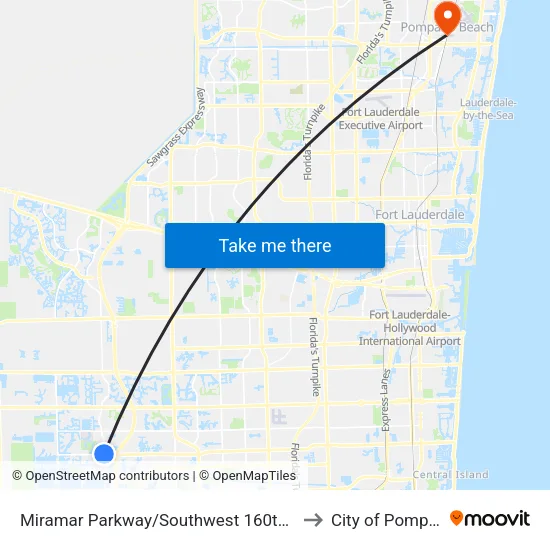 Miramar Parkway/Southwest 160th Avenue - (Dykes Road) to City of Pompano Beach map