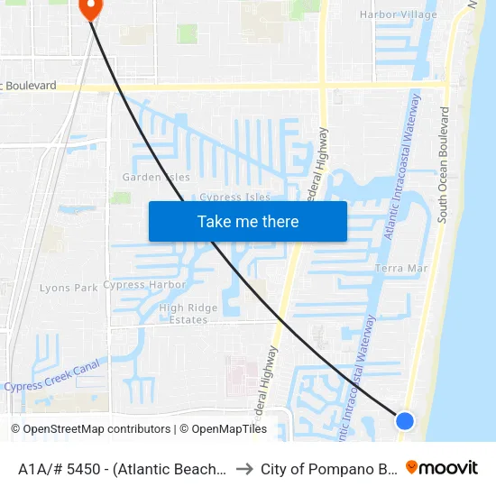 A1A/# 5450 - (Atlantic Beach Villas) to City of Pompano Beach map