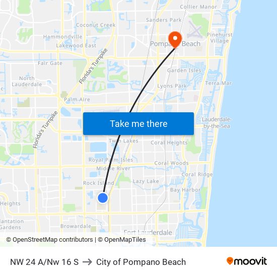 NW 24 A/Nw 16 S to City of Pompano Beach map