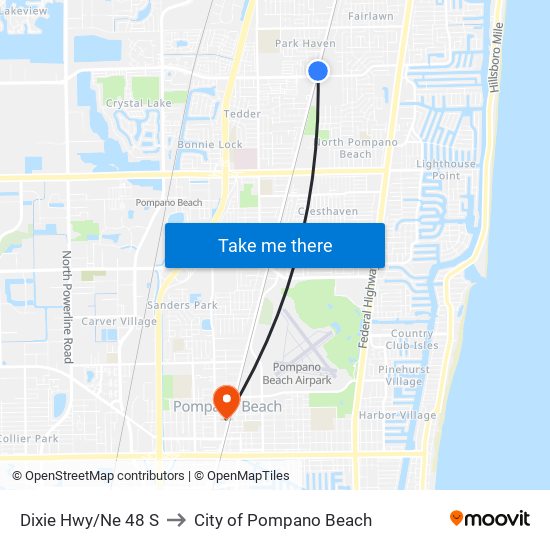 Dixie Hwy/Ne 48 S to City of Pompano Beach map