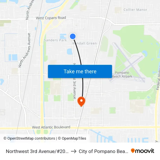 Northwest 3rd Avenue/#2011 to City of Pompano Beach map