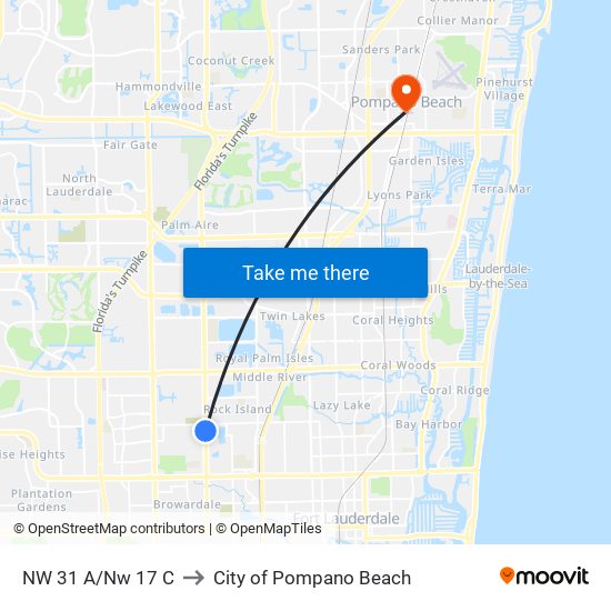 NW 31 A/Nw 17 C to City of Pompano Beach map