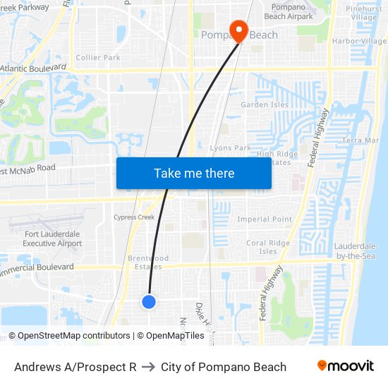 Andrews A/Prospect R to City of Pompano Beach map