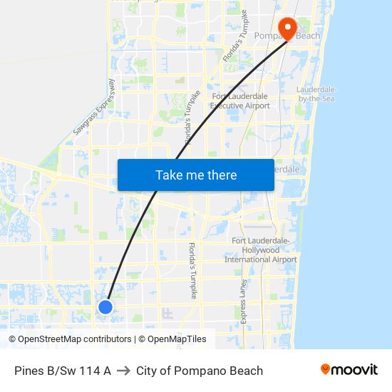 Pines B/Sw 114 A to City of Pompano Beach map