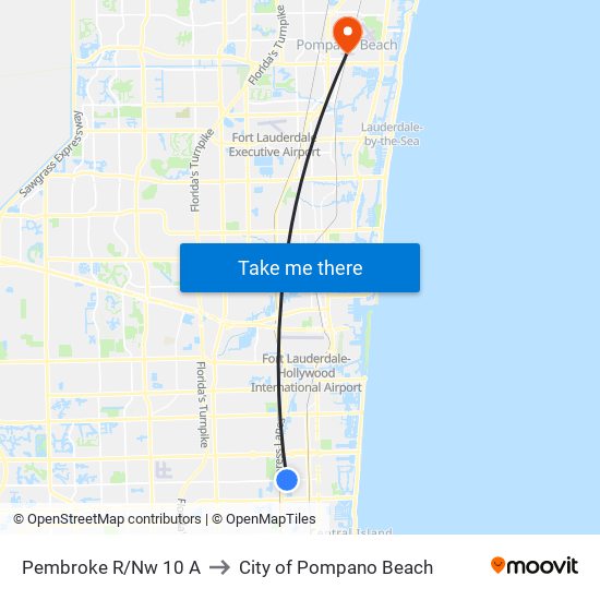 PEMBROKE R/NW 10 A to City of Pompano Beach map