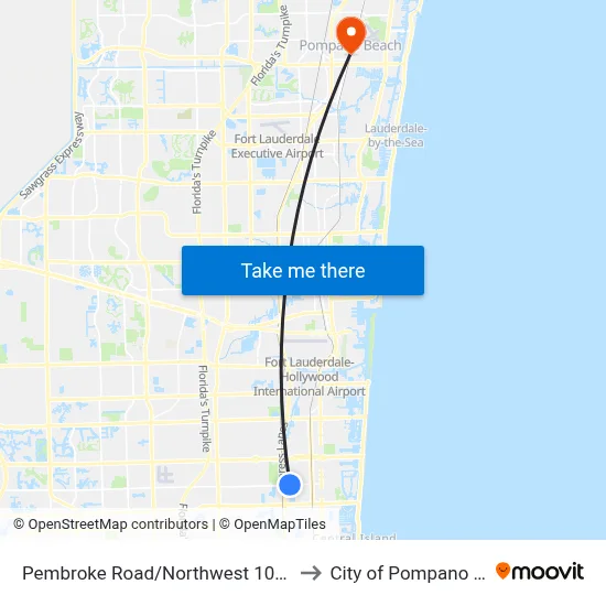Pembroke Road/Northwest 10th Avenue to City of Pompano Beach map