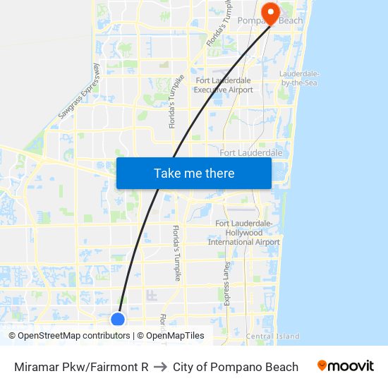 Miramar Pkw/Fairmont R to City of Pompano Beach map