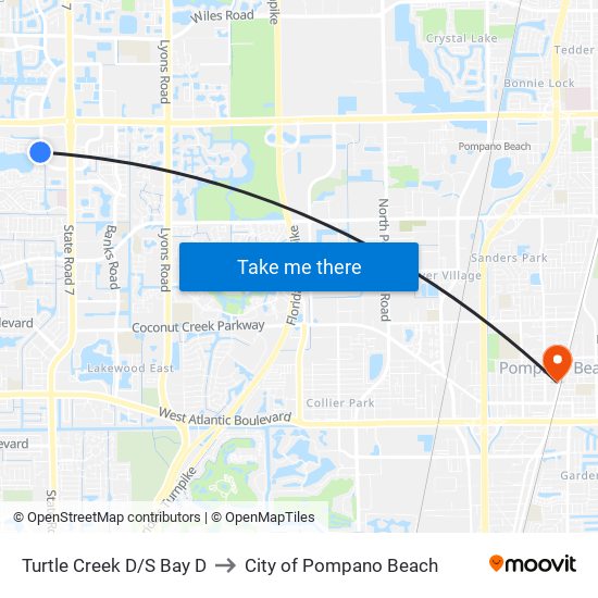 Turtle Creek D/S Bay D to City of Pompano Beach map