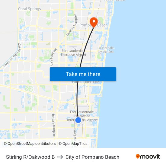 Stirling R/Oakwood B to City of Pompano Beach map