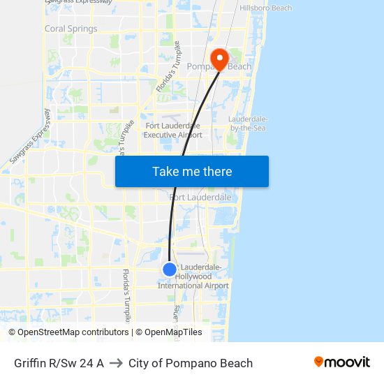 Griffin R/Sw 24 A to City of Pompano Beach map