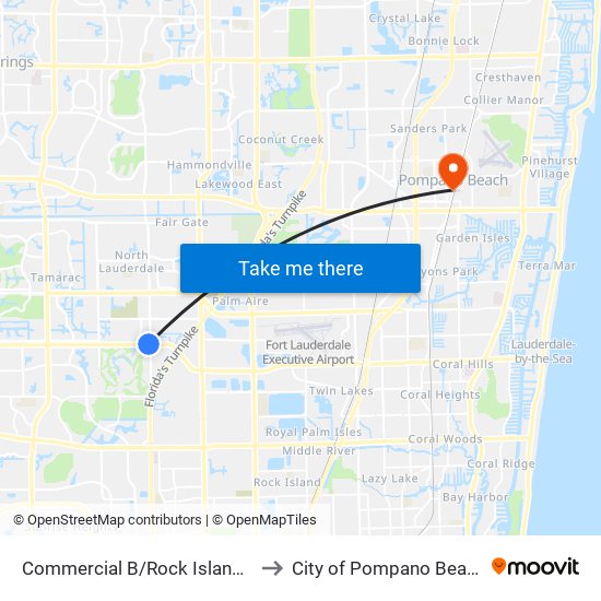 COMMERCIAL B/ROCK ISLAND R to City of Pompano Beach map